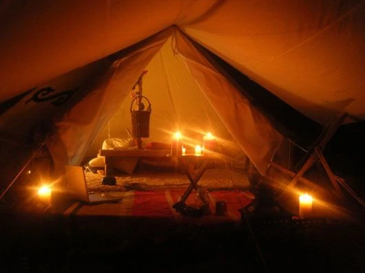 Decorate Camping Tent with Candle